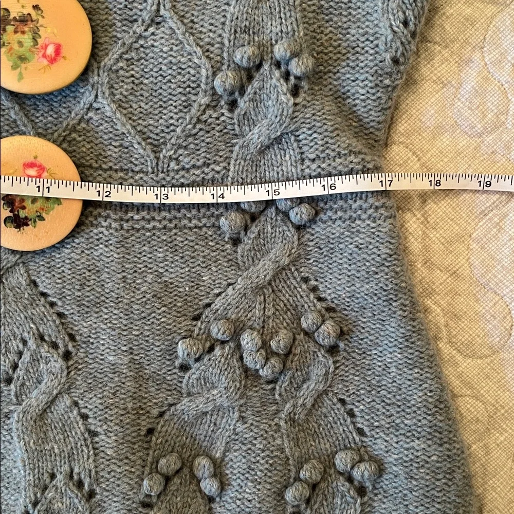 Rare!  Anthropologie Leifsdottir Sylvan Scene Button Cardigan, Blue, Large. EUC - Picture 10 of 10